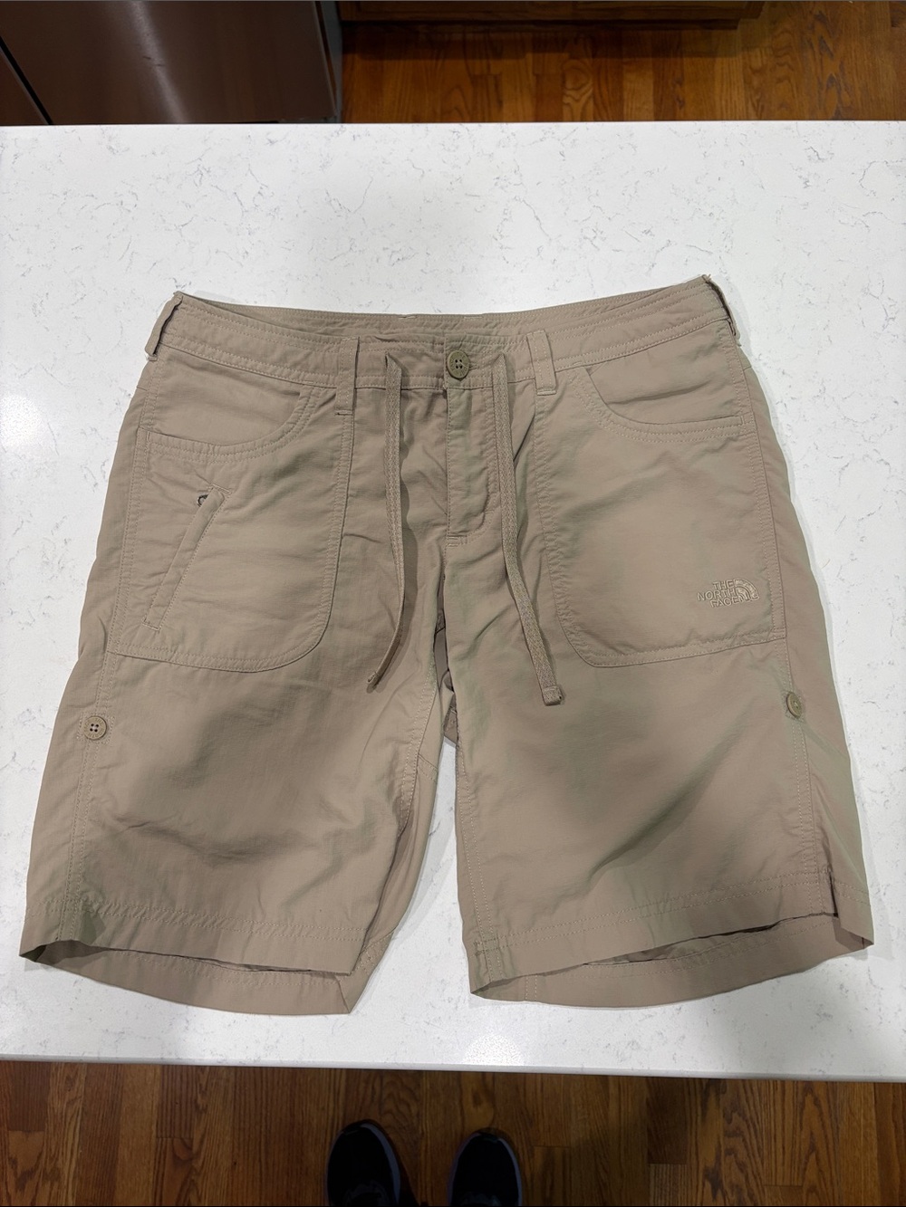 The North Face Tan Outdoor Hybrid Utility Shorts with roll up legs